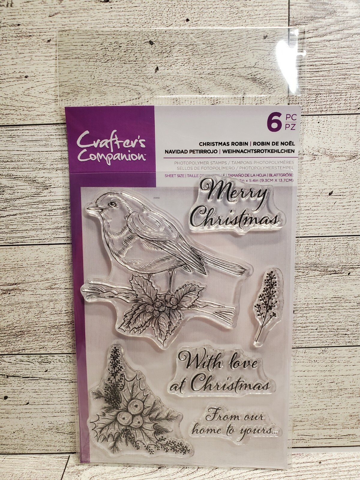 CCH1 Crafters Companion Christmas Robin Photopolymer Stamp set New