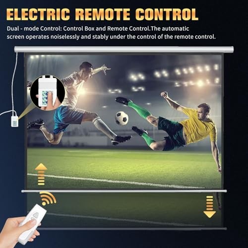 72 Inch Electric Projector Screen with Remote, Automatic 72" Diagonal (16:9)