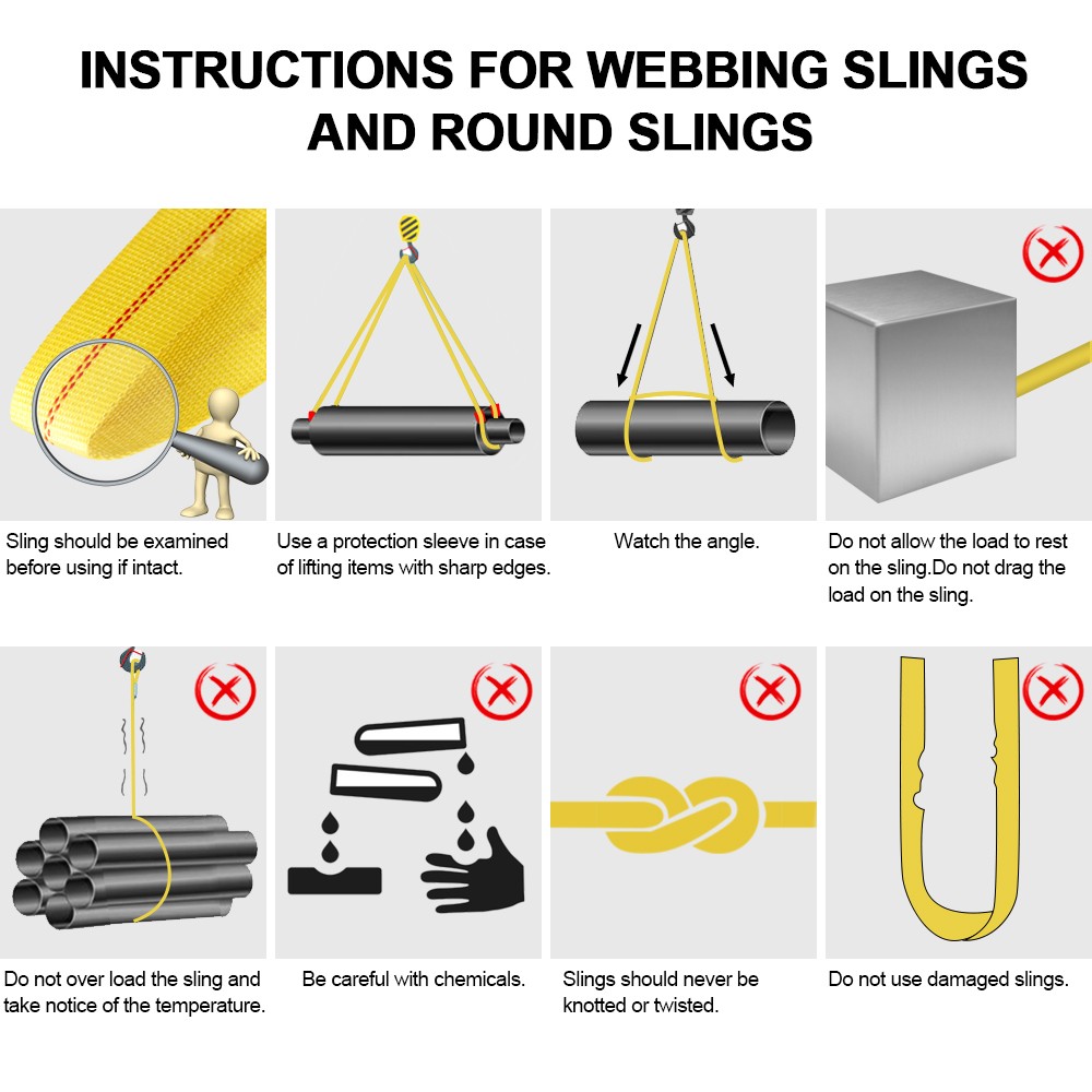 Heavy Duty Nylon 6' x 2" Flat Lifting Sling Strap Eye Polyester Webbing 9000LBS