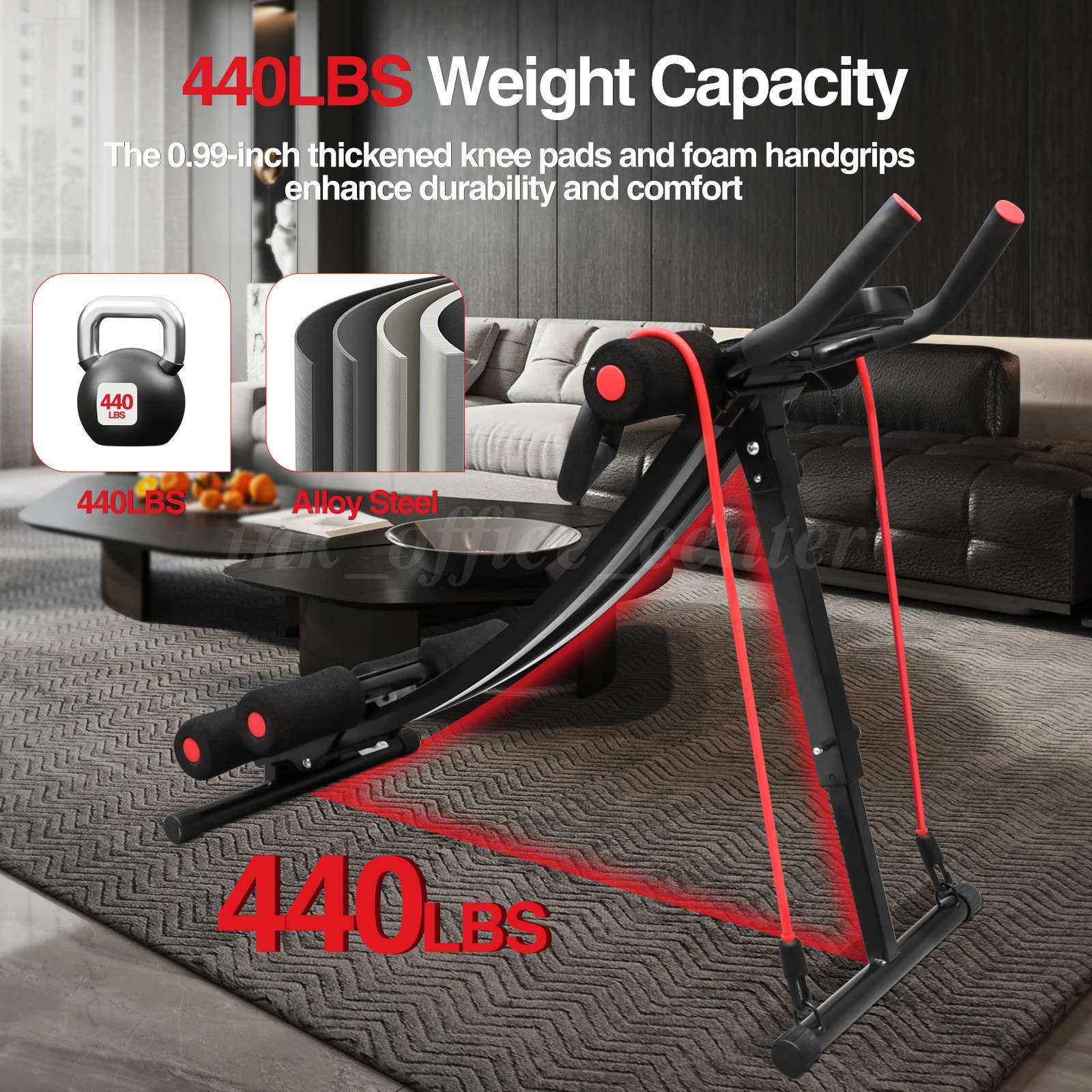 Adjustable Height Single Track Abdominal Trainer Foldable 440lbs Capacity