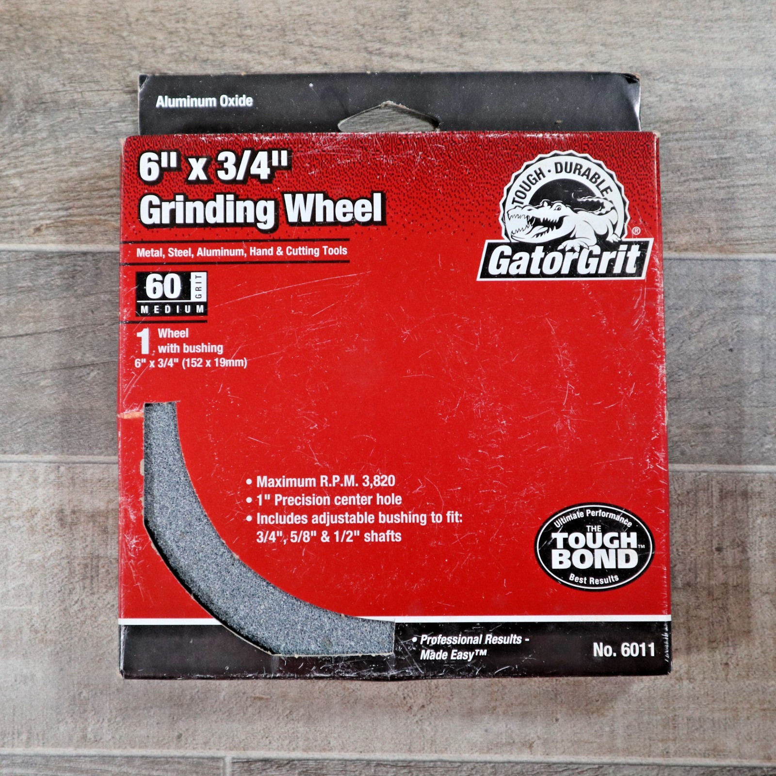 Ali Industries Gator 6" x 3/4" Grinding Wheel 60 Medium Aluminum Oxide, No. 6011
