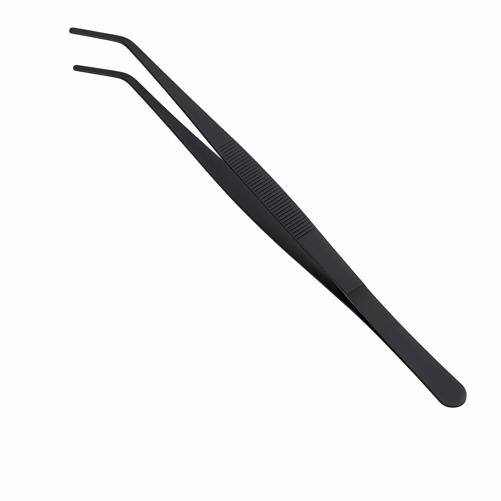 Professional Aquarium Tweezers, Black Carbonized Stainless Steel, Serrated Ti...
