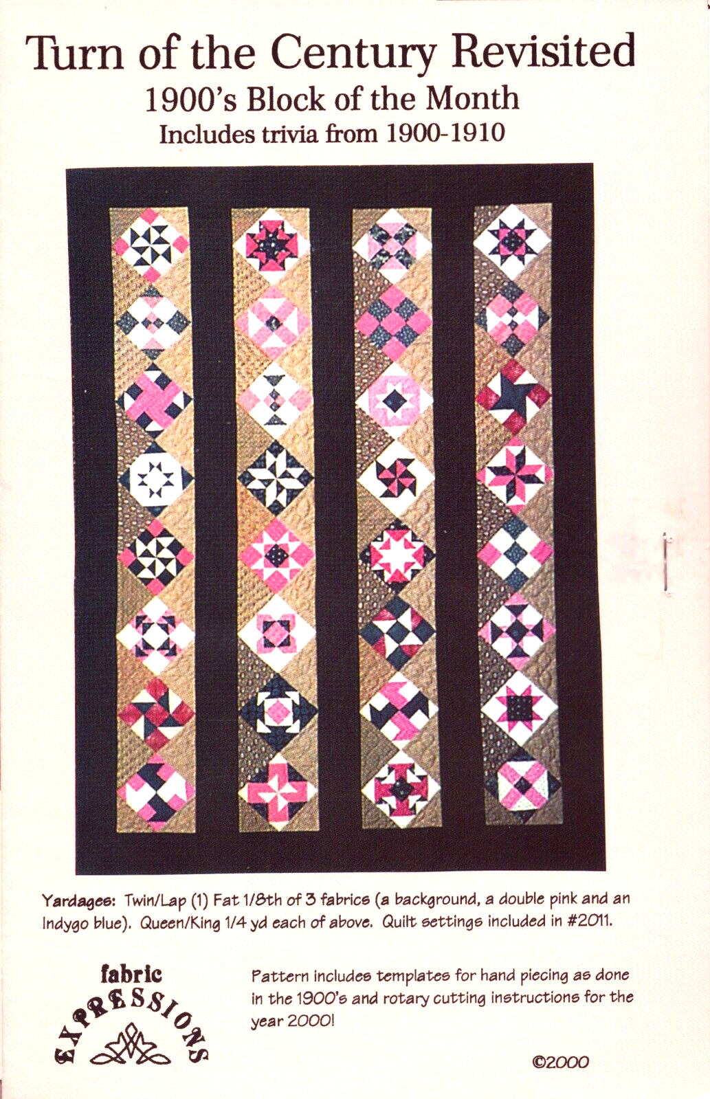 Turn of the Century Revisited ~ 1900's Block of the Month ~ 2005 ~ 6x6" Block