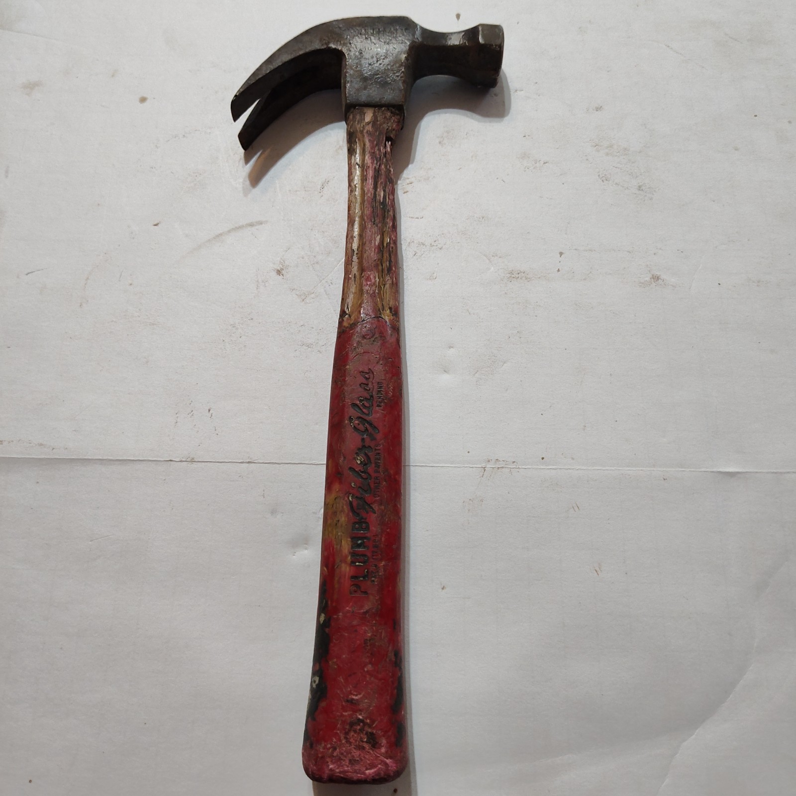 Antique Plumb 16 Oz Claw Hammer W/Rough Original Handle