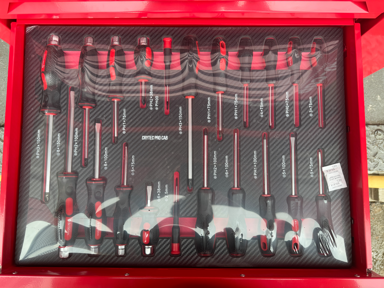 Crytec Tool Box With Tools 7 Drawers Roller Cabinet with 250 piece tool Kit Blue