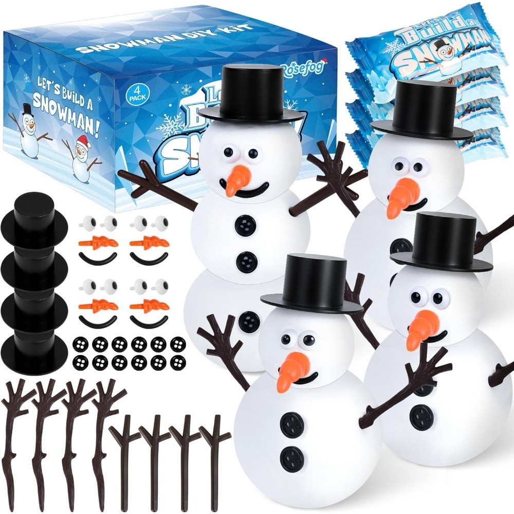 Air Dry Clay Snowman Craft Kit 4 Pack Christmas Stocking Stuffers for Kids