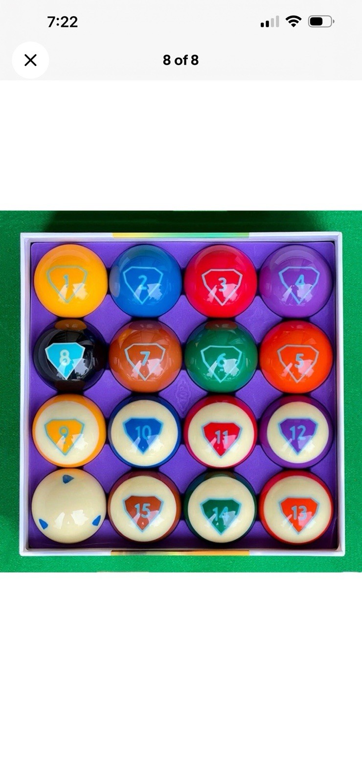 Blue Diamond Individual/replacement/collectable Pool Ball Three/ 3 Ball