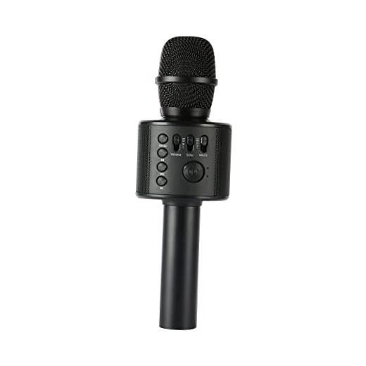 Wireless Bluetooth Karaoke Microphone with Built-in Speakers + HD Black