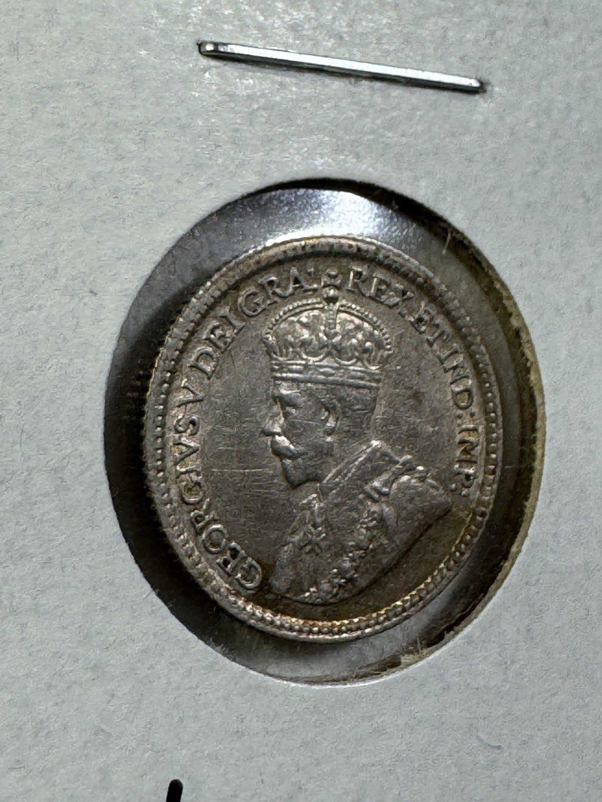 1914 Canada 5 Cents Small Silver Coin Cleaned