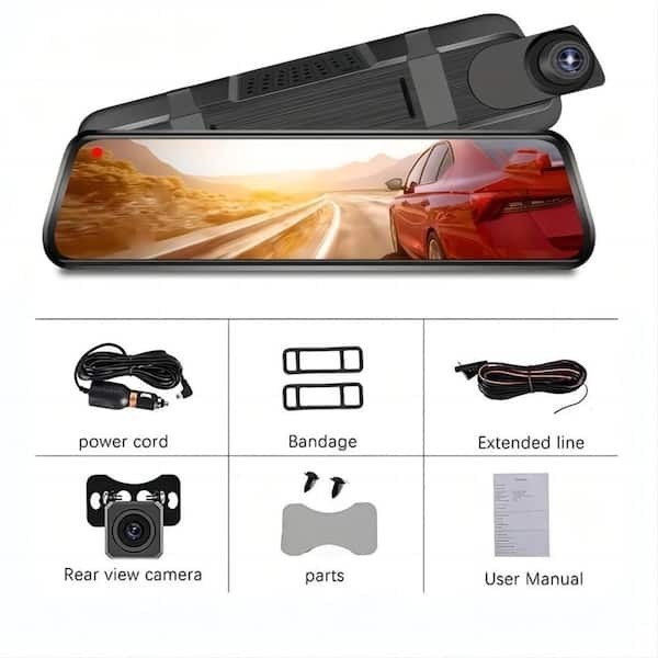 WrightMaster Full HD Mirror Dash Cam Front & Rear 1080p G-Sensor
