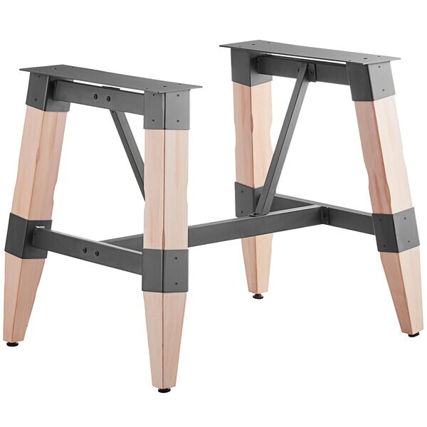 Industrial Style Standard Height Trestle Table Base with Steel Frame & White