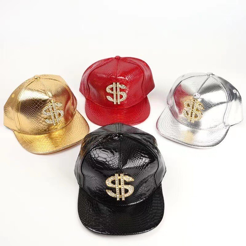 Street Style Leather Hip-Hop Hat US Dollar Decor Crocodile Pattern Baseball Cap