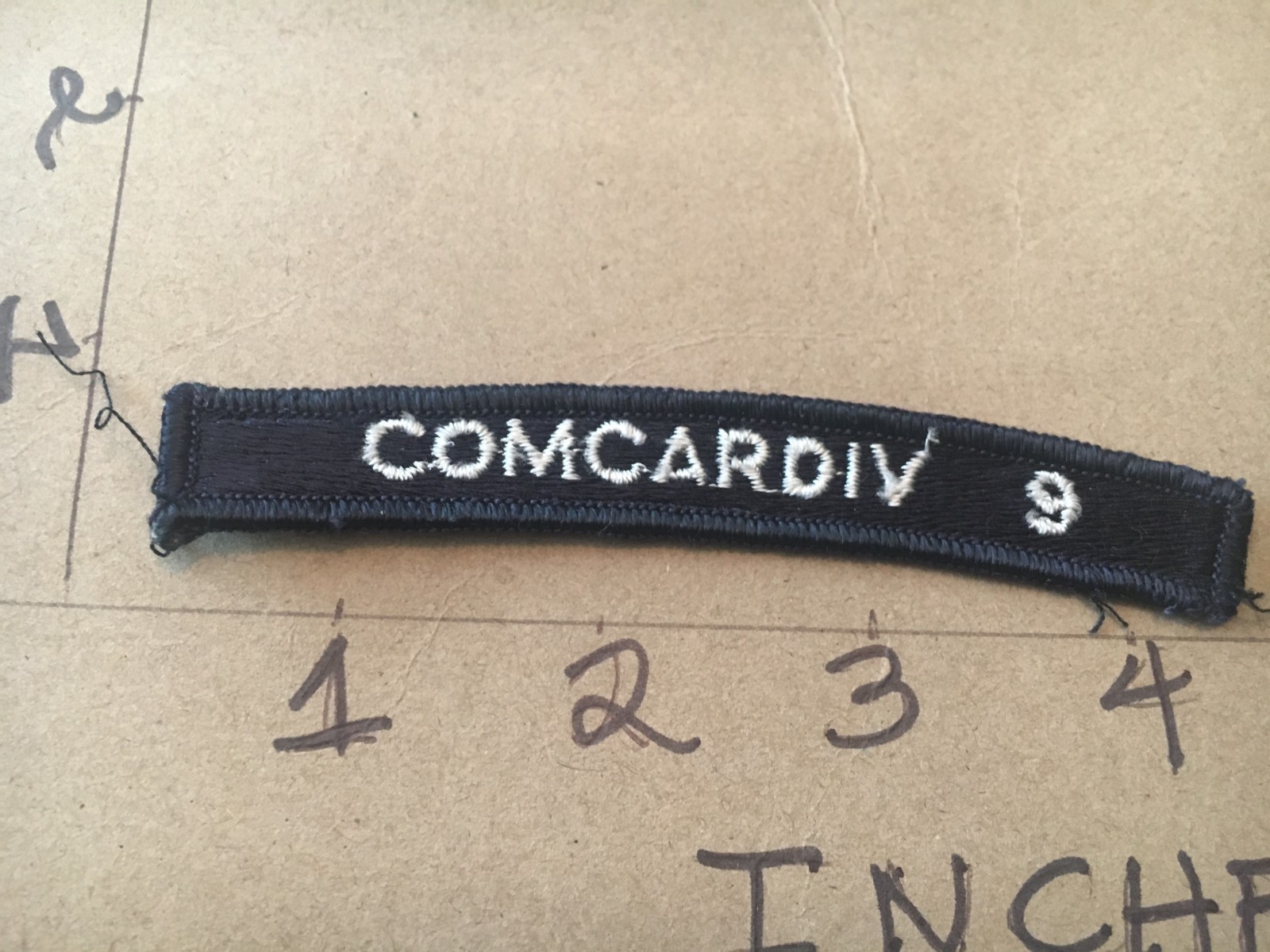 US NAVY SHOULDER STRIP TAB *** rocker *** Patch Comcardiv 9