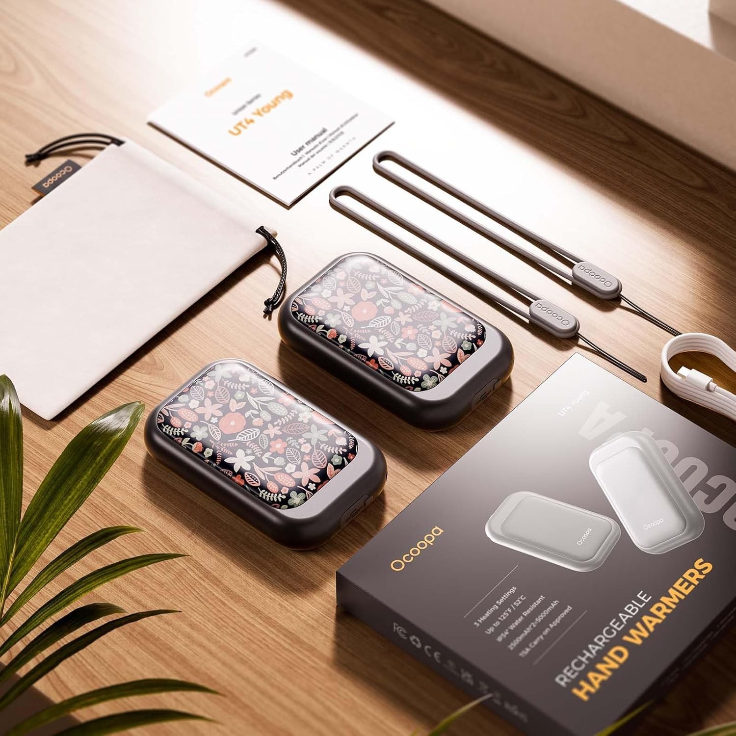 Magnetic Rechargeable Hand Warmers 2 Pack, Card-Style Electric AI Hand Warmer...