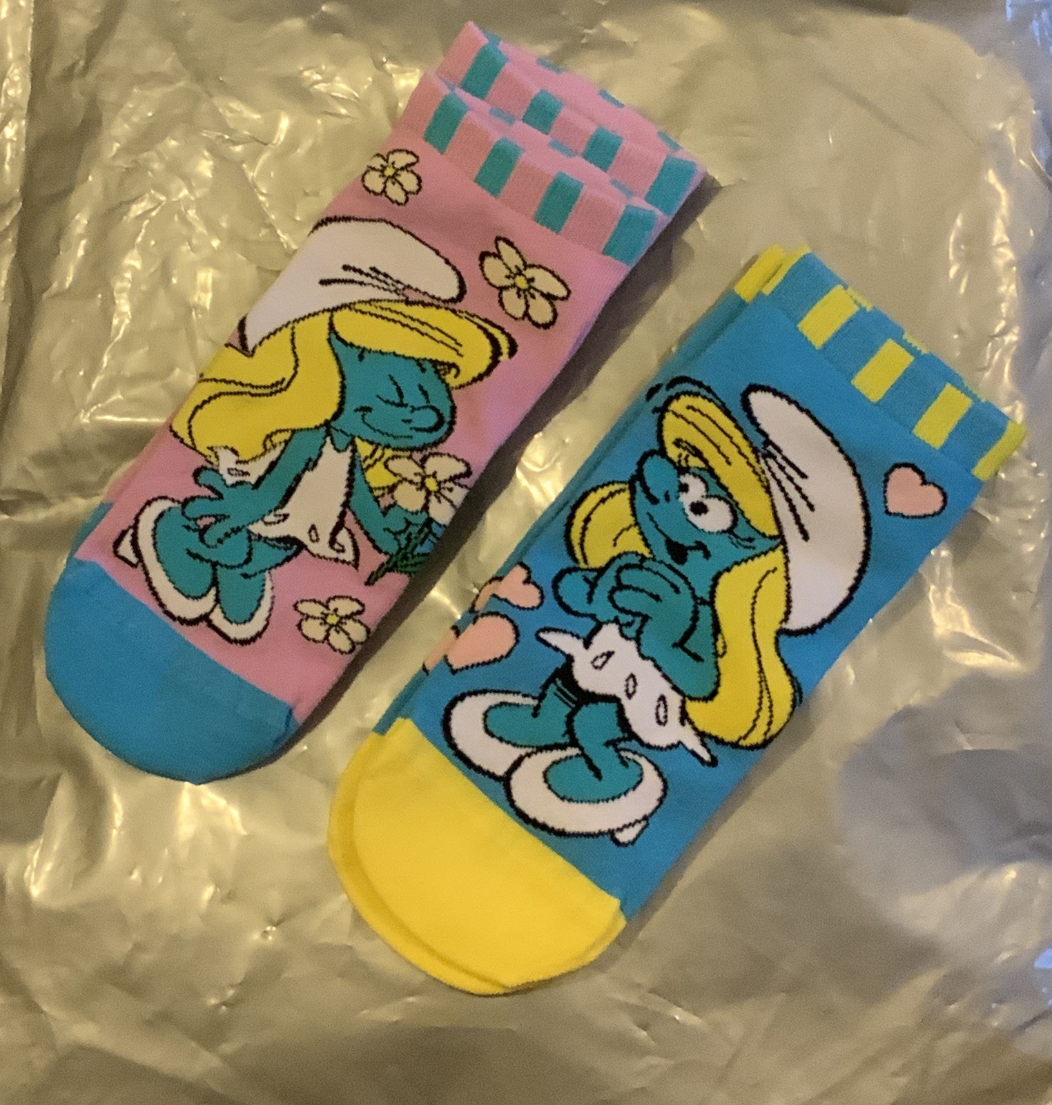 2 Pairs of The Smurfs Adult Women Ankle Socks One Size