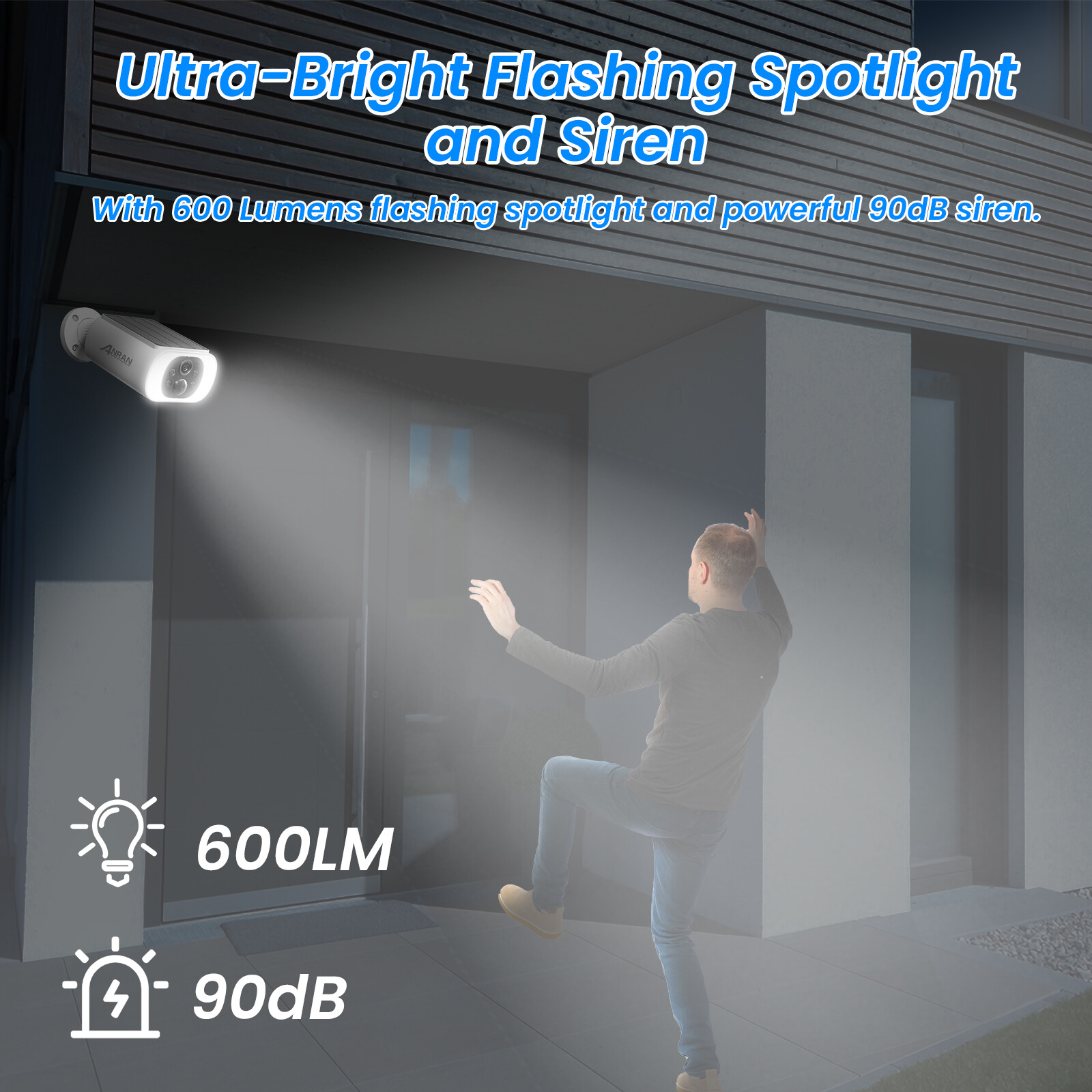 ANRAN 2K Wireless Security Camera System Solar Battery Powered Outdoor Wifi Home