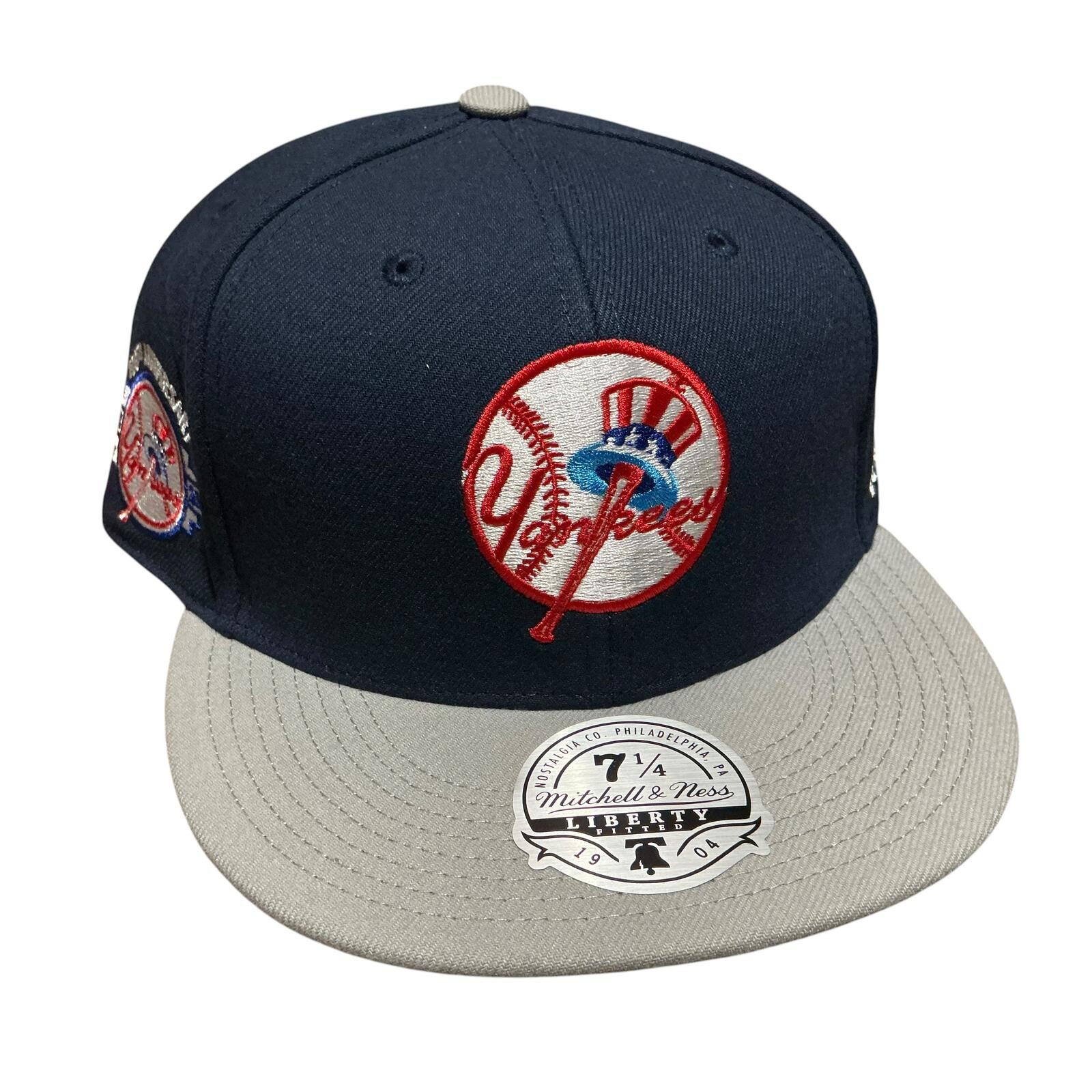 Mitchell & Ness New York Yankees 100th Anniversary Fitted Cap Navy Gray 7 1/4