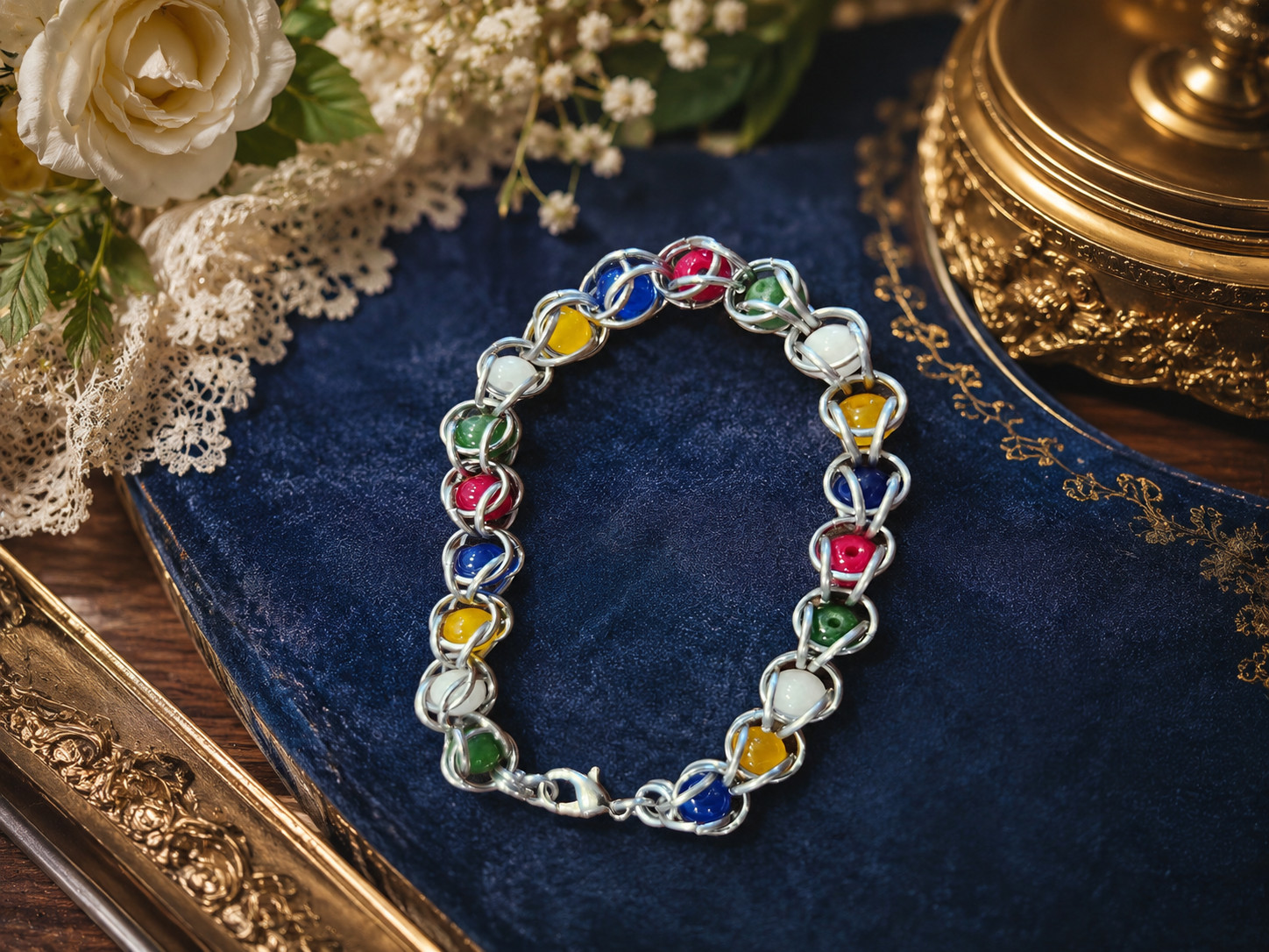 Order of the Eastern Star Inspired Hand Crafted Heirloom Bracelet