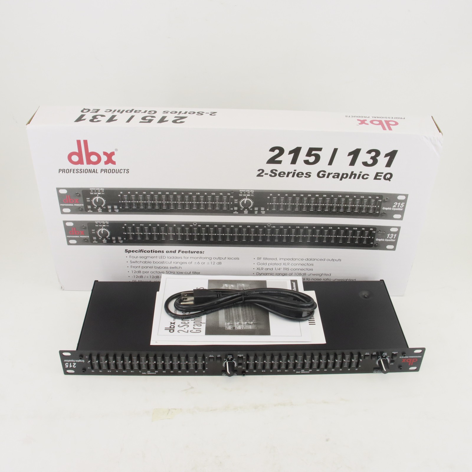 DBX 215 Dual Channel 15-Band Graphic Equalizer Testing Working US