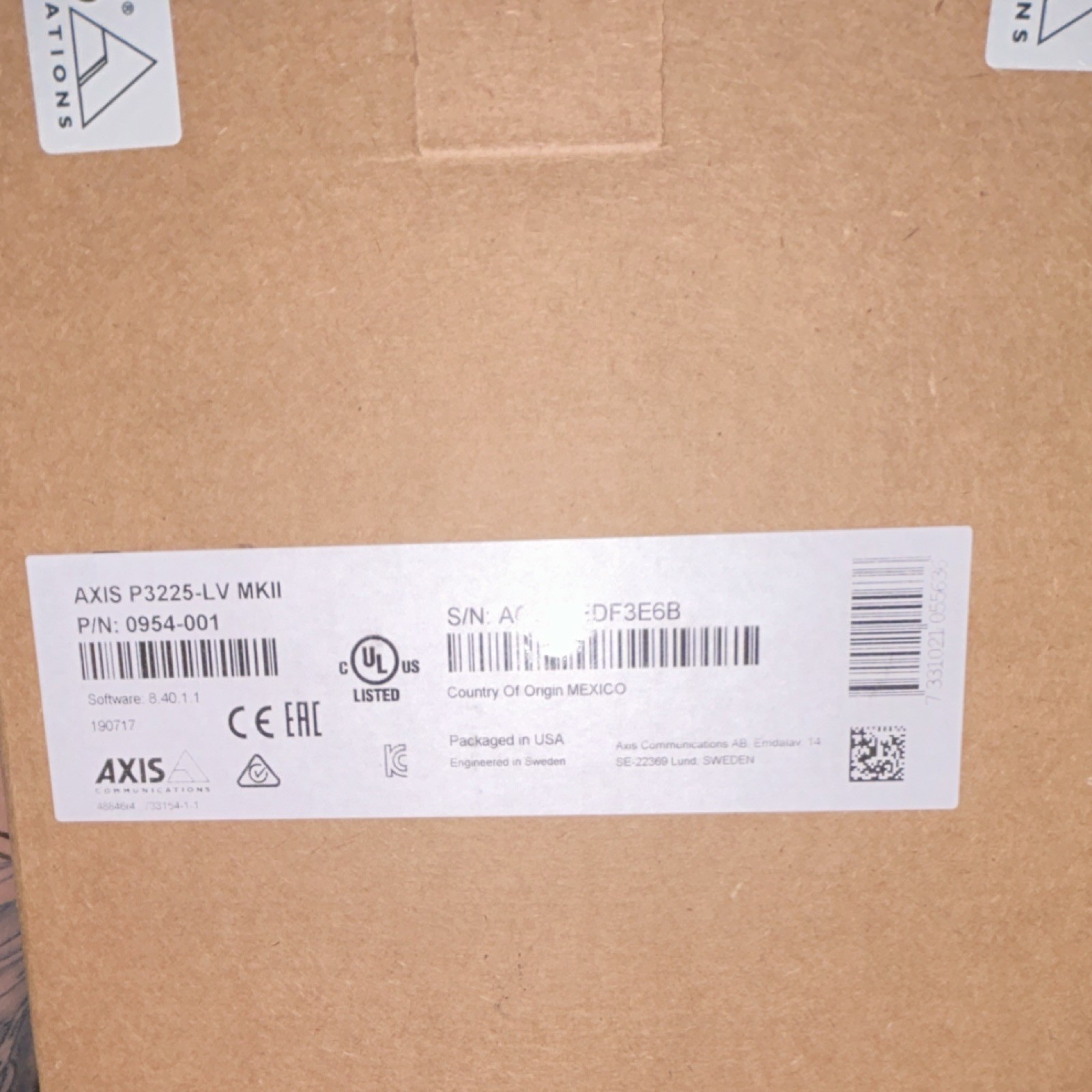 Axis P3225-LV MKII IP/Network Wired Network Camera Brown 0954-001