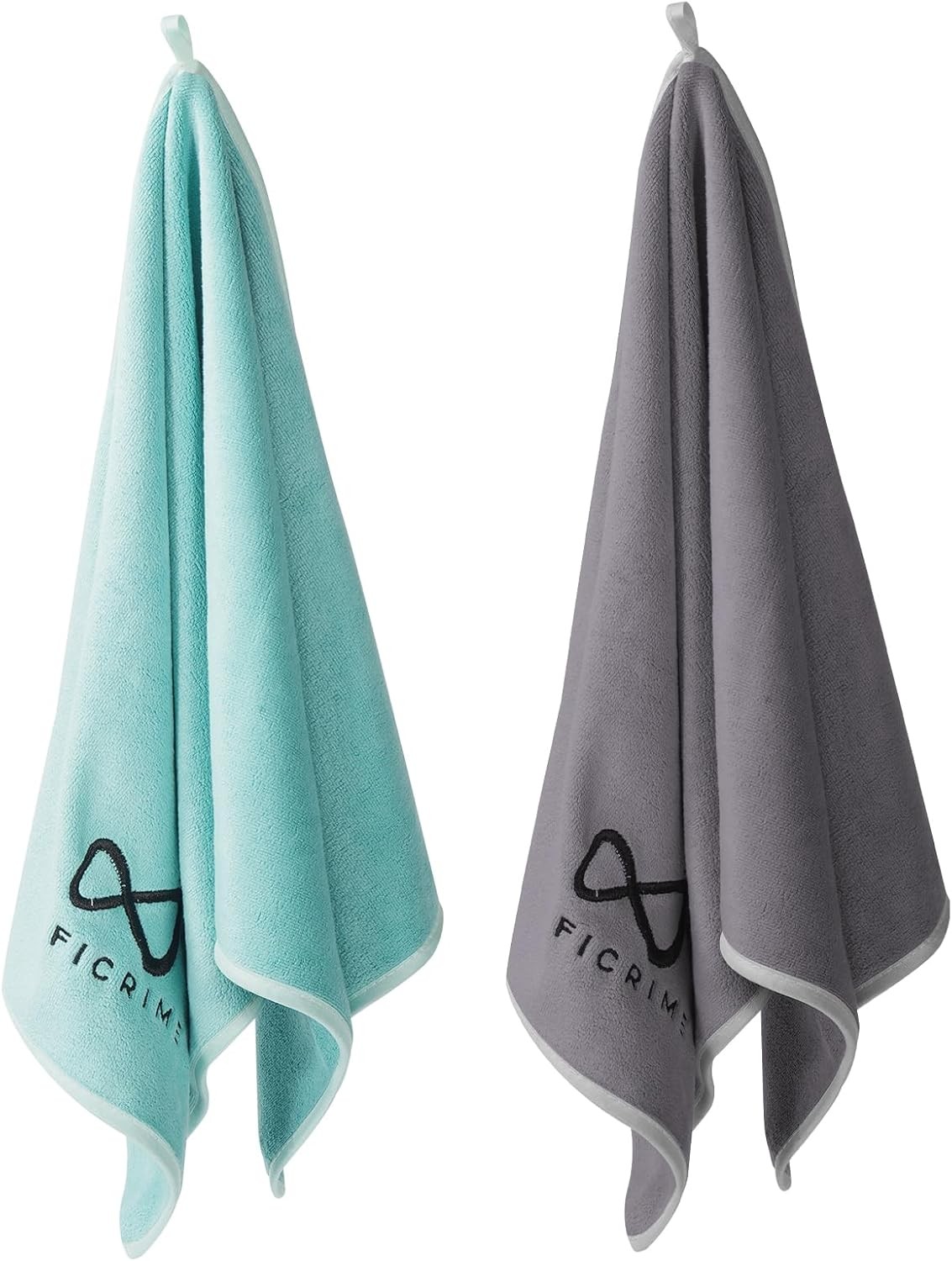 2 Pack Microfiber Gym Towels, 380 GSM 15"x31" Bigger Size Super Soft