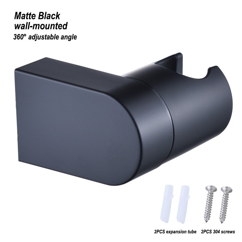 Sleek Matte Black Shower Head Holder Adjustable to Any User Preference