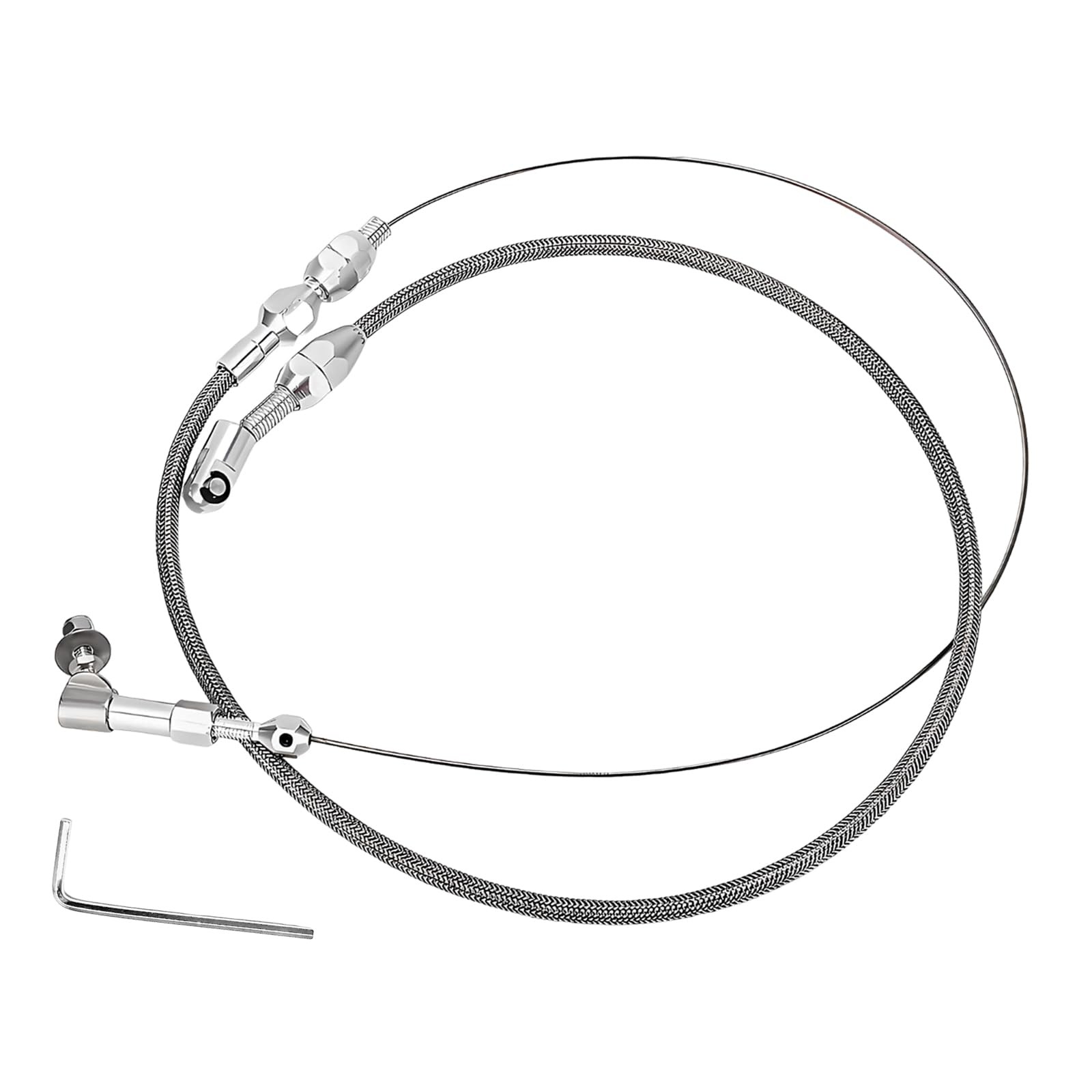 Sbulhia 24" Stainless Braided Throttle Cable Kit, Adjustable Accelerator Cabl...