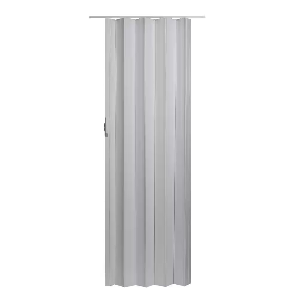 Via 36 In. X 80 In. White Vinyl Accordion Door with Hardware