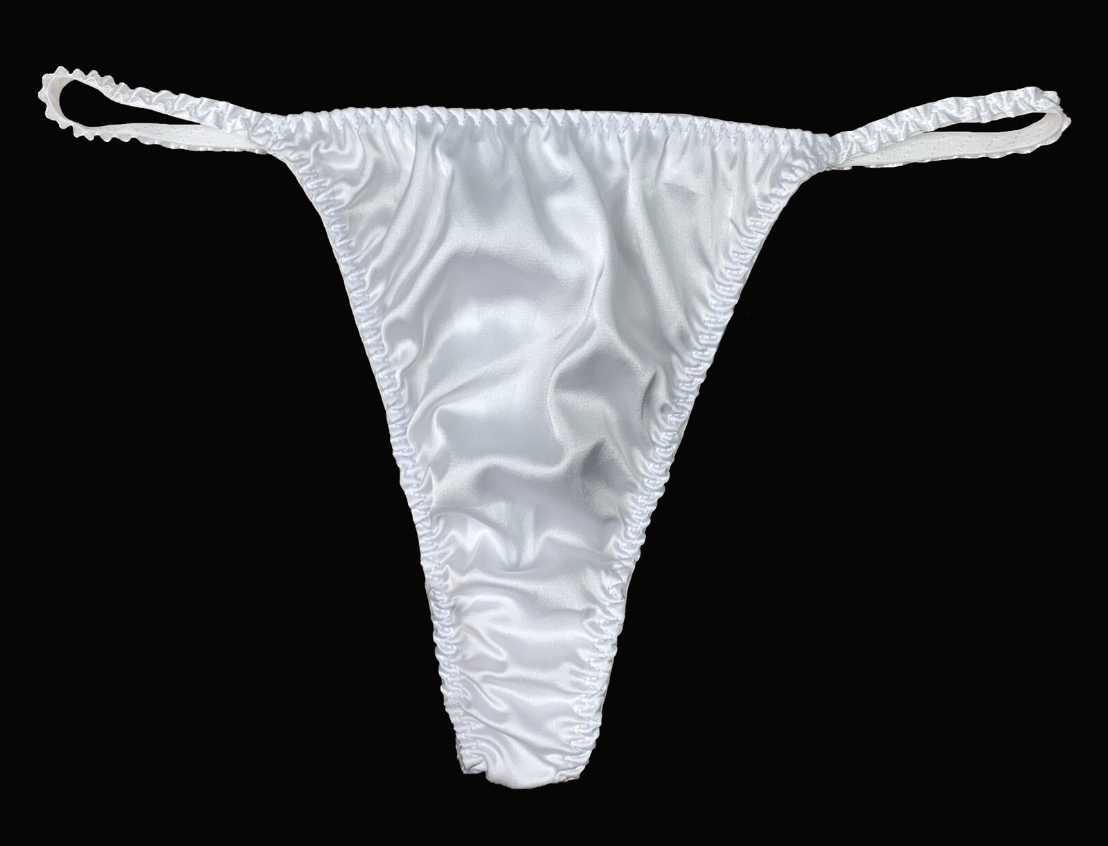 Satin String Thong White XL