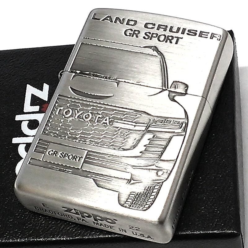 Zippo Toyota Land Cruiser GR Sport Silver Etching Sculpture Oil Lighter Japan