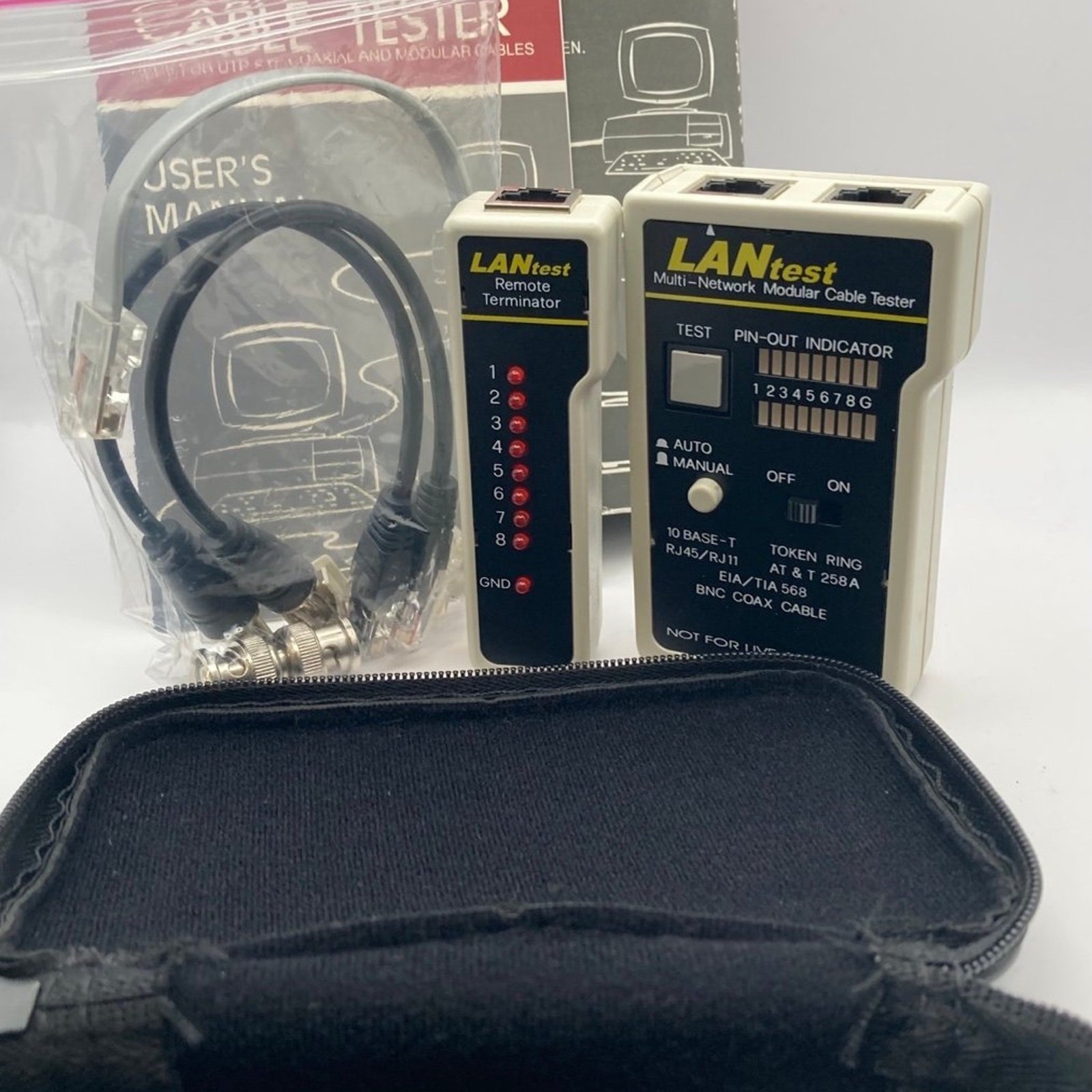 Cable Lan Enhanced Network Cable Tester & Terminator Zipper Case Nos