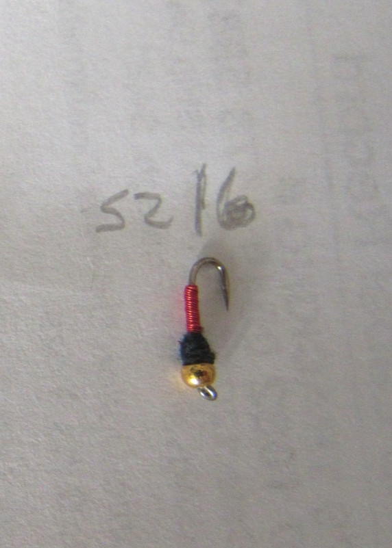 One Dozen 12 beadhead red brassie size 16 trout fly fishing