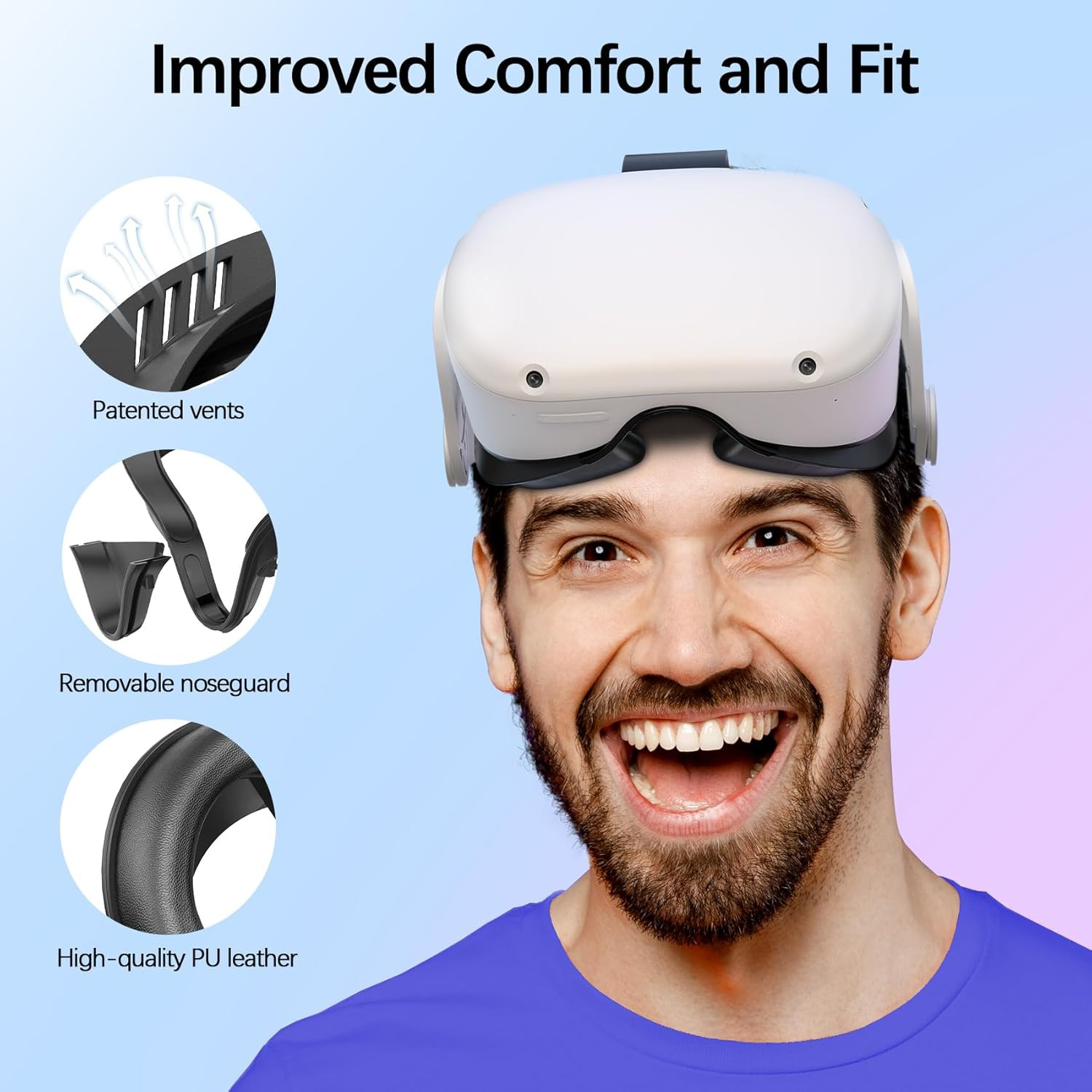 Face Cushion Pad for Meta Quest 2 VR Facial Interface Replacement PU Leather ...