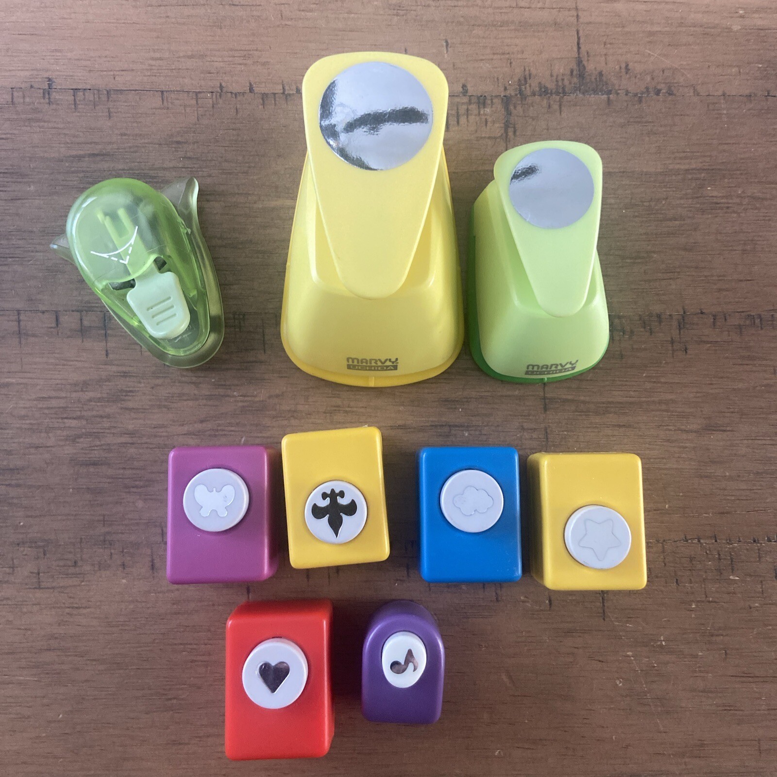 Lot of 9 Assorted Marvy Uchida 1 EK success Paper Punches  Shapes Scrapbooking