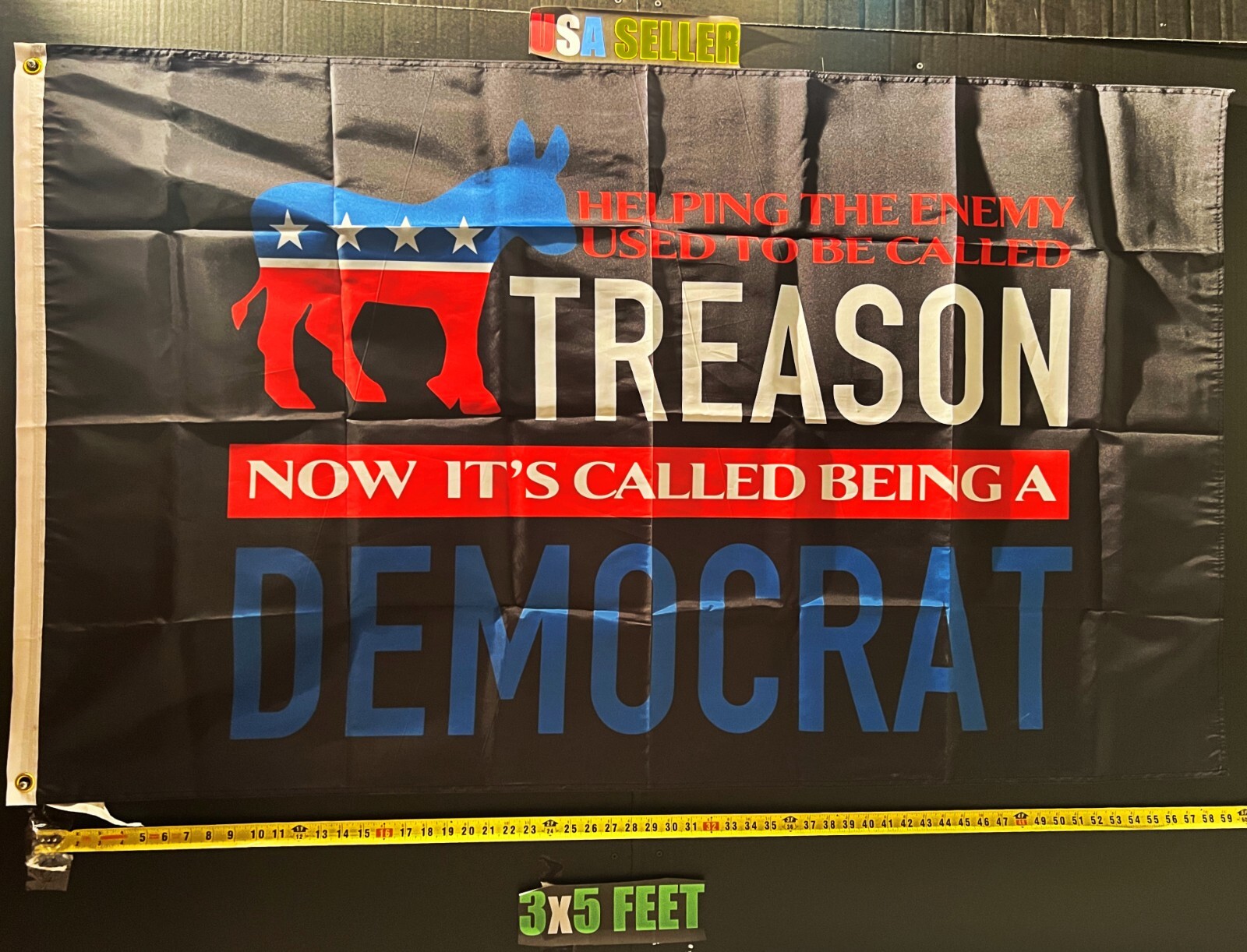Donald Trump Flag FREE USA SHIP Treason D Vote Republican Desantis USA Sign 3x5'