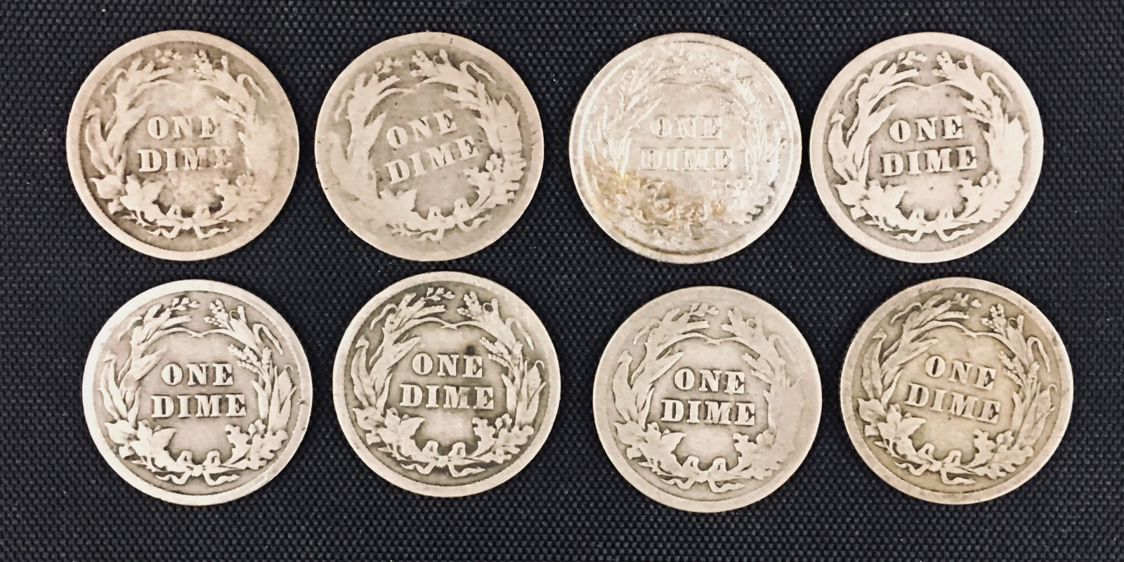 LOT #MM 515 8-BARBER DIMES (DIFFERENT DATES)