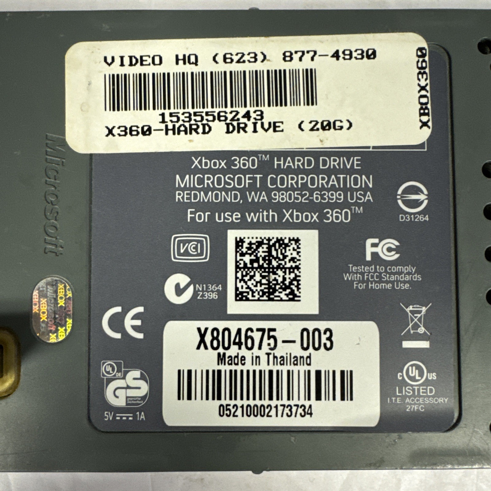 Authentic Microsoft XBOX 360 20GB Hard Drive