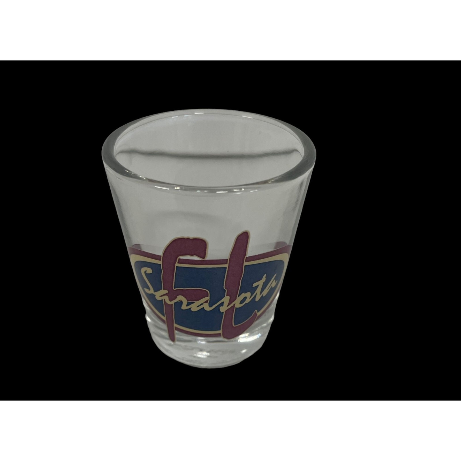 Shot Glass Sarasota Florida Purple Tan