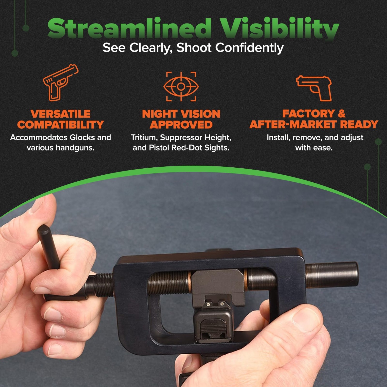 Glock Rear & Front Sight Installation Tool - Precision Gun Accessory, Easy Use