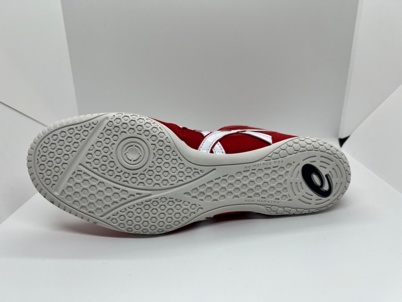 asics Boxing Wrestling Shoes Red White Line Red NEW EX-EO TWR900 Next/Whitelaces