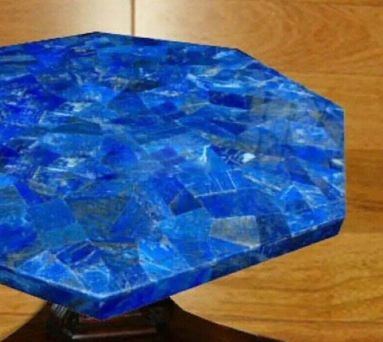 18" Octagon Lapis Stone Sofa Center Table Handmade Arts Luxury Dining Room Decor