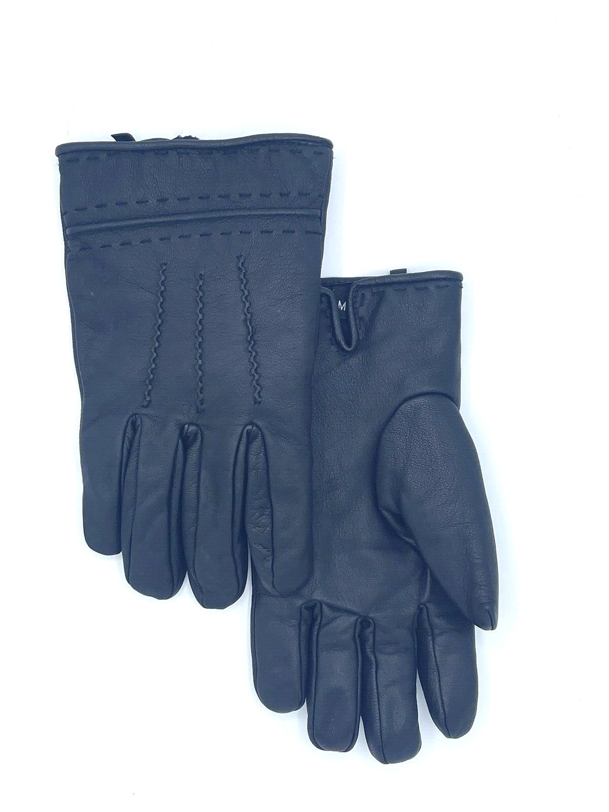 Genuine Leather Men's Gloves Black Made in Pakistan Size M  4961