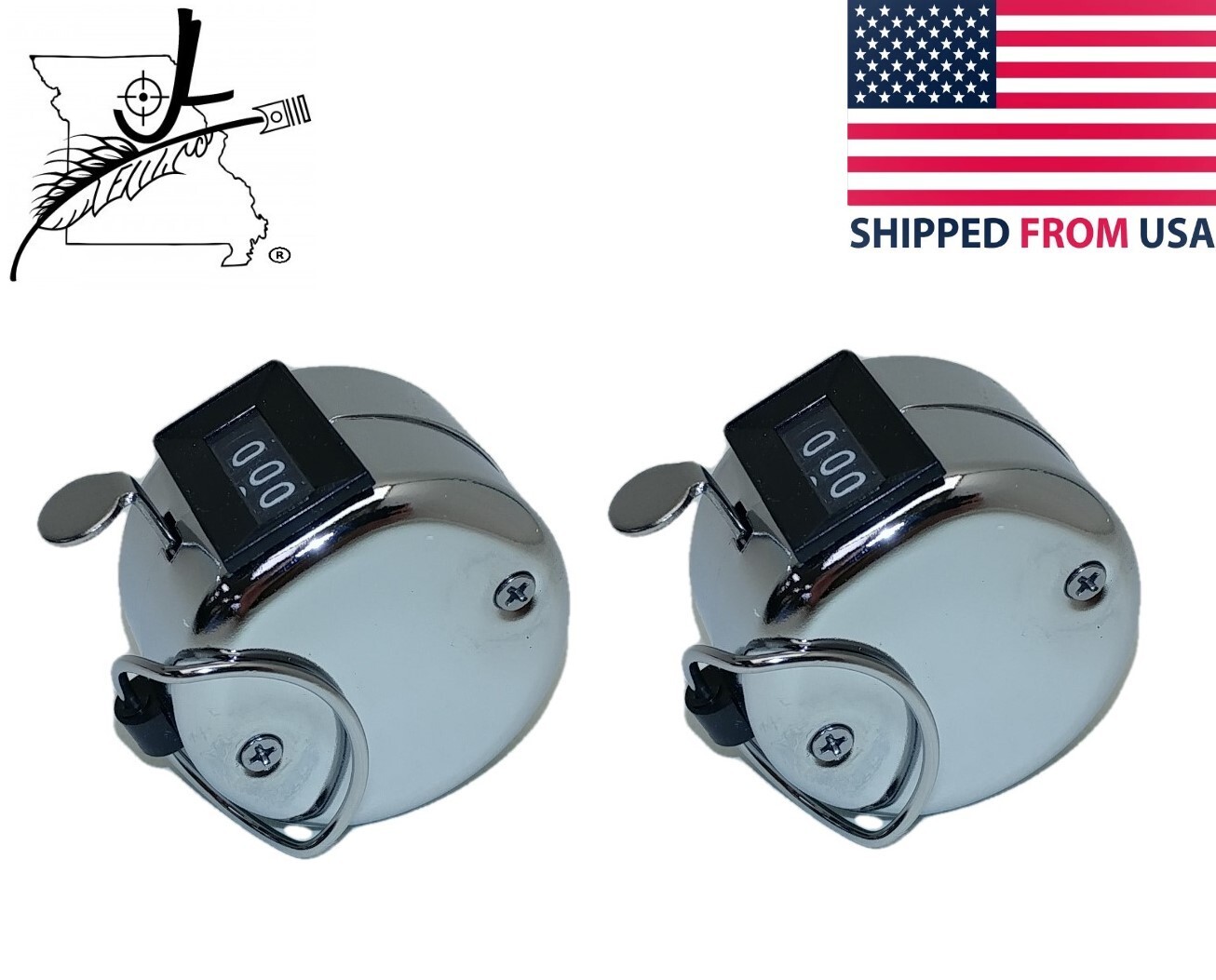 2 Manual Mechanical Counter Thumb Hand Finger Tally, Metal Clicker Lap Quantity