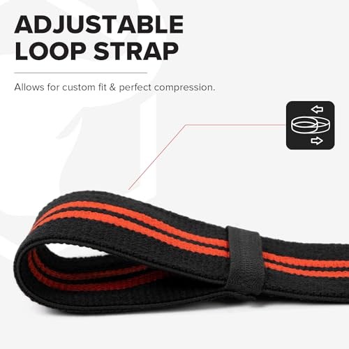 Elbow Wraps for Weightlifting (1 Pair) - 50" Elastic Elbow Braces for Black/Red