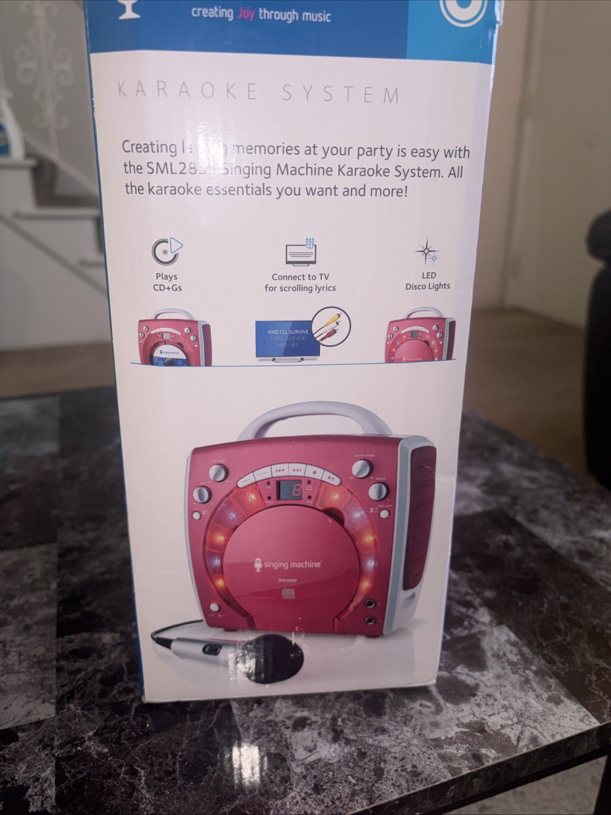 Singing Machine SML-283P CD+Graphics Portable Karaoke System - Pink