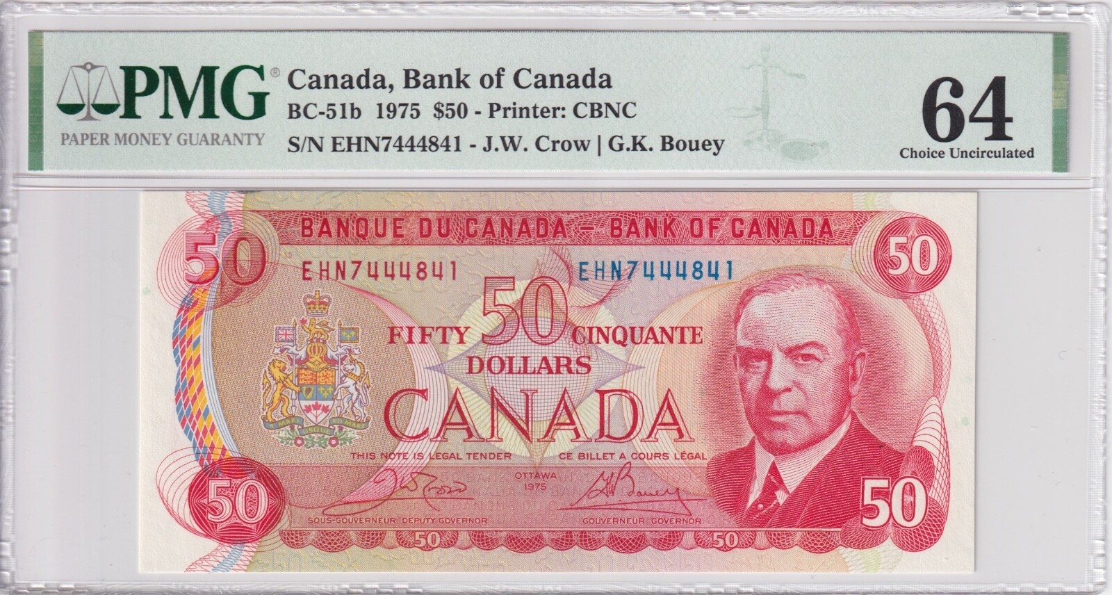 Canada, 50 Dollars - 1975 - BC-51b - PMG 64