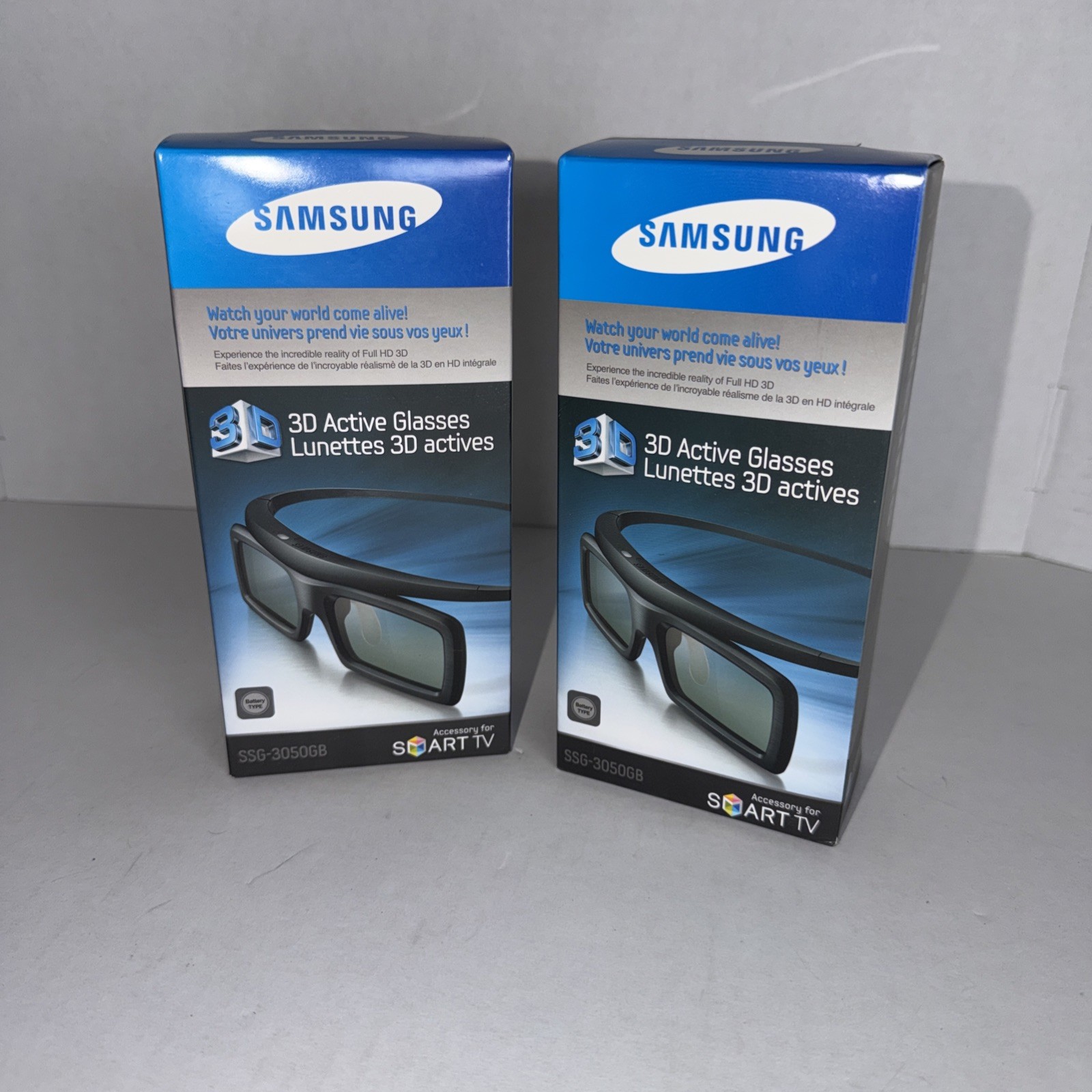 Samsung SSG-3050GB Stereoscopic 3D Active Glasses - Black (2 pairs) FACTORY SEAL