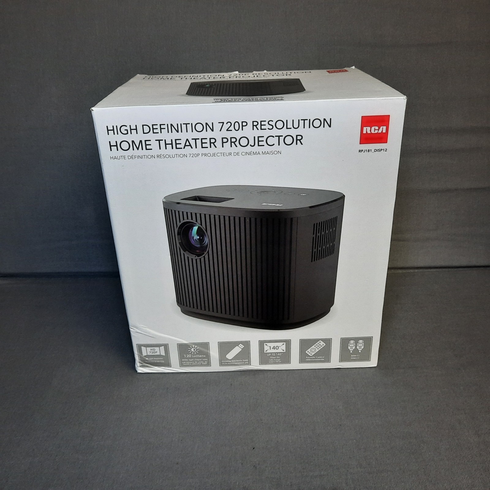 New RCA RPJ181 HD (720p) Smart LED Home Theater Projector 37-140"