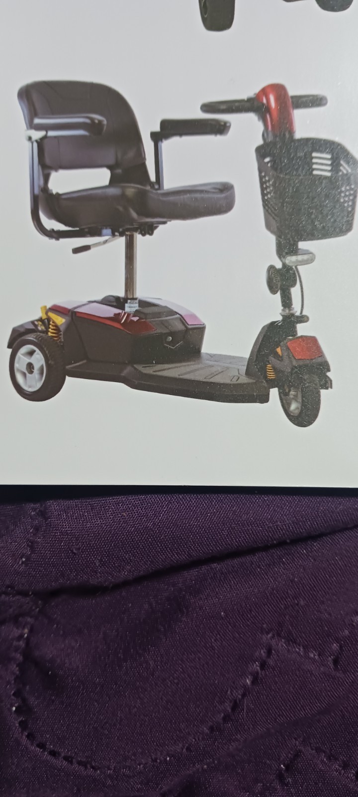 Red/Black 4-Wheel Mobility Scooter for Adult/Senior with Front Basket