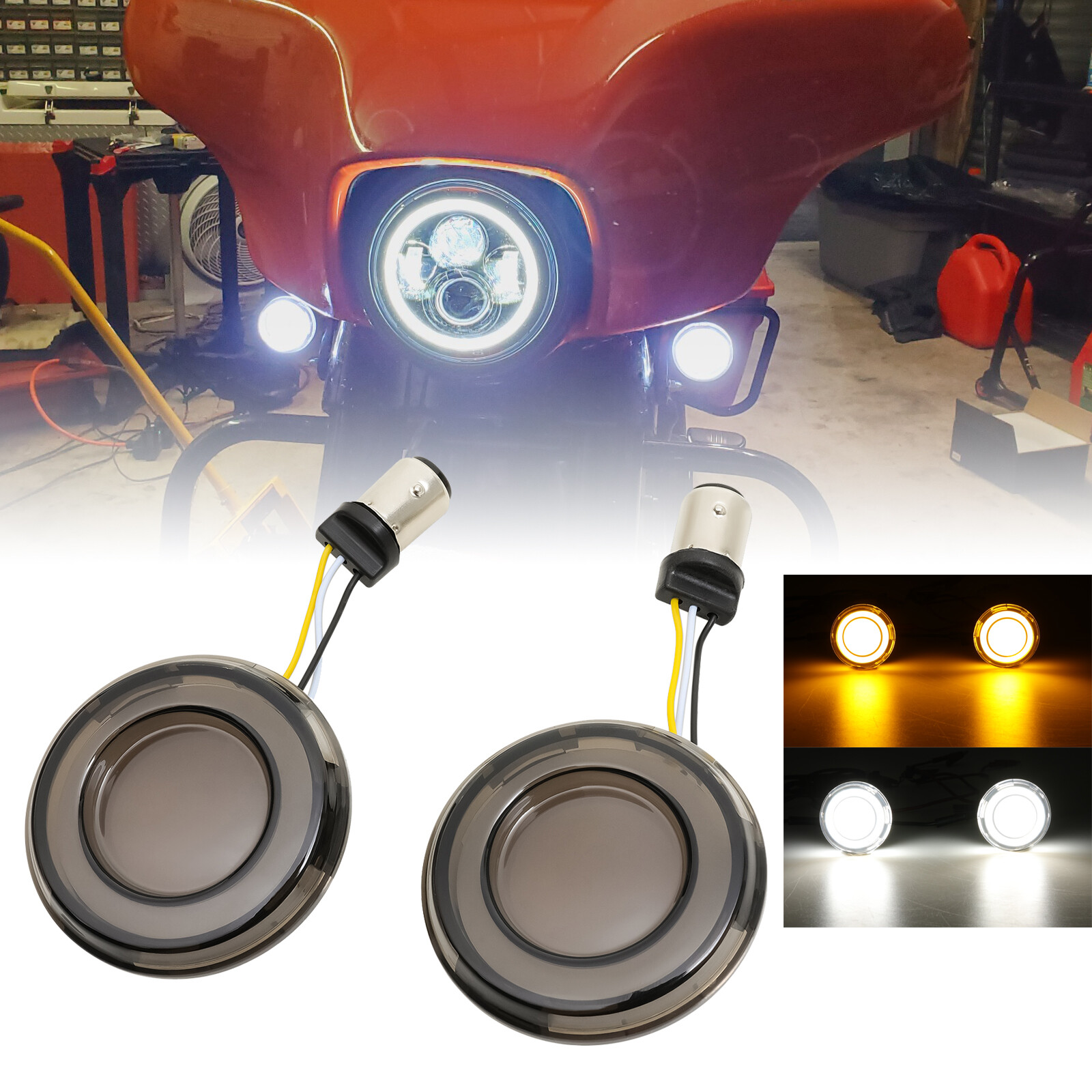 1157 LED Turn Signal Lights for Harley Touring Street Glide Road Glide Sportster